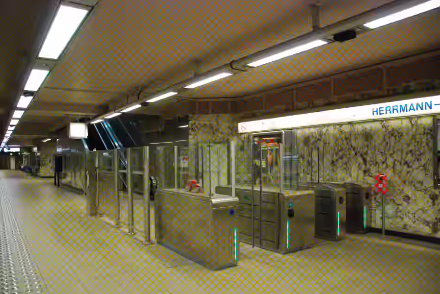Portique d'accès au métro Bruxellois